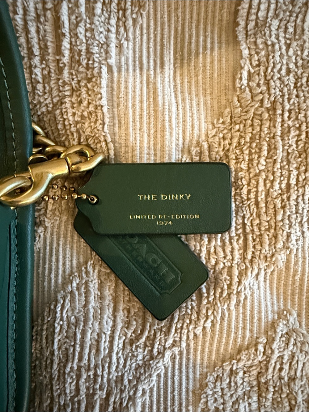 Coach Dark Green Leather Turnlock Shoulder Bag - Picture 3 of 4